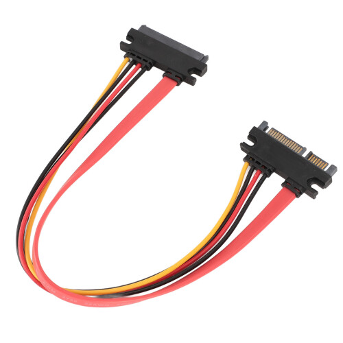 SATA 22pin Data/Power Combo Cable 1ft M/F PVC 1