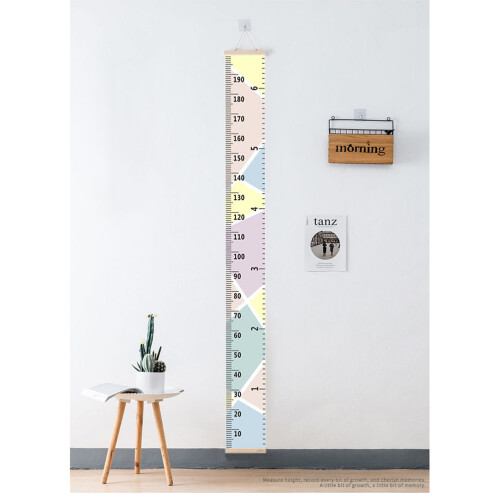 2Stk Kinder Wachstumsmessgerät Wandmesslatte Bambus Mit Buntem Design 1