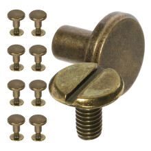 20St Gouden Schroefset Met Ronde Platte Kop Voor Leer En Hobby Gebruik