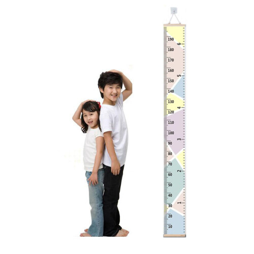 2Stk Kinder Wachstumsmessgerät Wandmesslatte Bambus Mit Buntem Design 2
