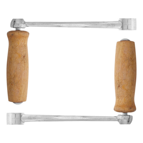 4Stk Handkurbelgriff Multifunktional Aus Holz Silber 2