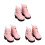 3Paires Bottes PU Rose Pour Poupées, Chaussures Mode Accessoires Mini 6