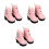 3Paires Bottes PU Rose Pour Poupées, Chaussures Mode Accessoires Mini 8