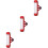 3Stk Acryl Steuerhalter Rot Aluminium Robust 7