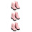 3Paires Bottes PU Rose Pour Poupées, Chaussures Mode Accessoires Mini 3