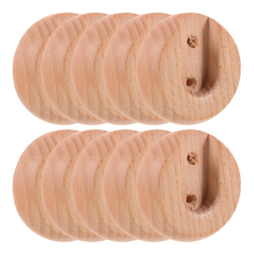 30Pièces Support En Bois Naturel Khaki Pour Tringle Solide 2
