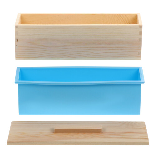 2Pièces Moule Rectangulaire Bois Bleu Pour