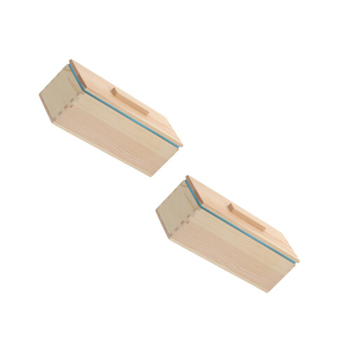 2Pièces Moule Rectangulaire Bois Bleu Pour 2