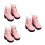 3Paires Bottes PU Rose Pour Poupées, Chaussures Mode Accessoires Mini 7