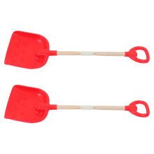 4Pièces Pelle Plastique Enfant Rouge Manche Bois Détachable Snow Tool