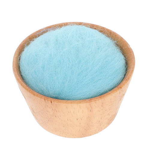 2Pièces Coussin Épingles Laine Bleu Design Bois Pour Couture