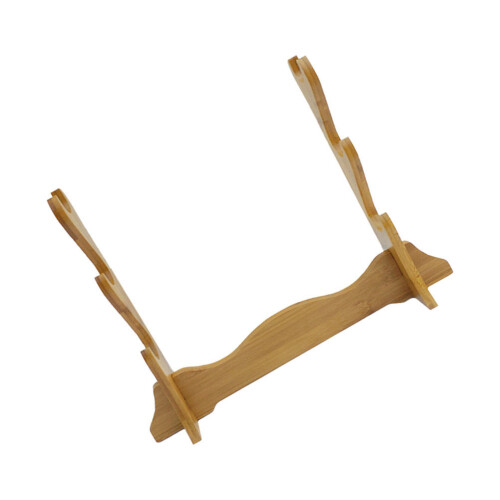 2St Vijflaags Bamboe Stand Lichtbruin Display Organizer 1