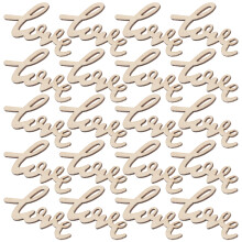 60Pièces Embellissements Bois Miniatures Bruts Décor Amour DIY Beige