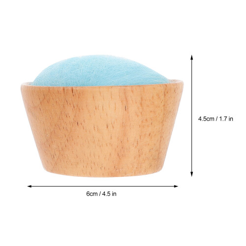 2Pièces Coussin Épingles Laine Bleu Design Bois Pour Couture 1