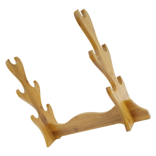 2St Vijflaags Bamboe Stand Lichtbruin Display Organizer 2