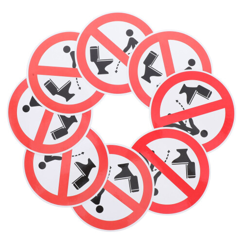 40Pièces Stickers PVC Rouge Rappel Propreté
