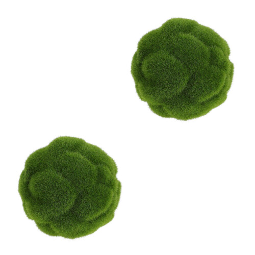 2Pièces Boules De Mousse Synthétique Vert Couronnée Pour Décor Naturel 2