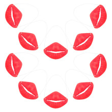 50Pièces Décor Bouche Saucisse Rouge Latex Confort Pour Halloween