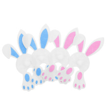 16Pcs Easter Cutlery Holder Pouches Cute Bunny Design Assorted Colors