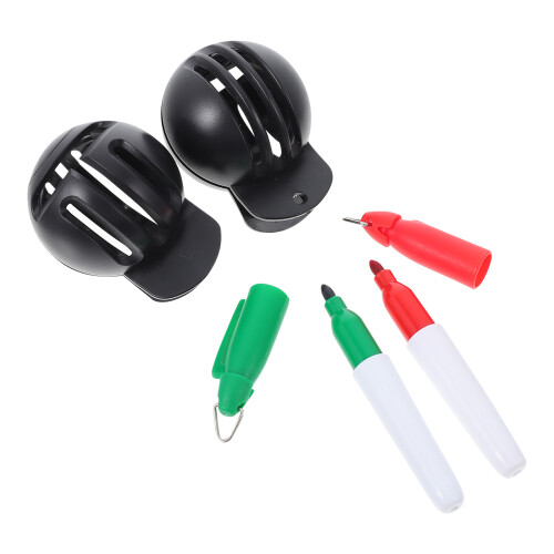 2Ensembles Outil De Marquage Golf ABS Noir, Alignement Précis 1