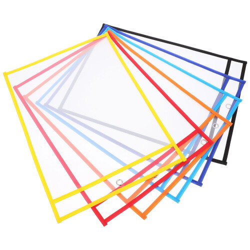 18Pièces Étuis Effaçables PVC Assortis Protection Réutilisable