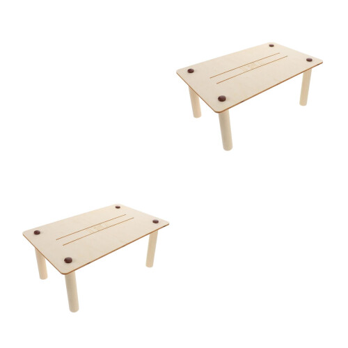 2Pièces Table De Jeu Bois Beige Étanche Pour Petits Animaux Et Hamster 2