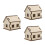 3Pièces Kit Miniature Bois Khaki Décor Puzzle Educational 4