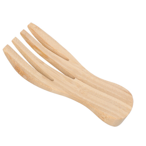 2Pièces Outils Salade Bambou Forme Ergonomique Bois 2