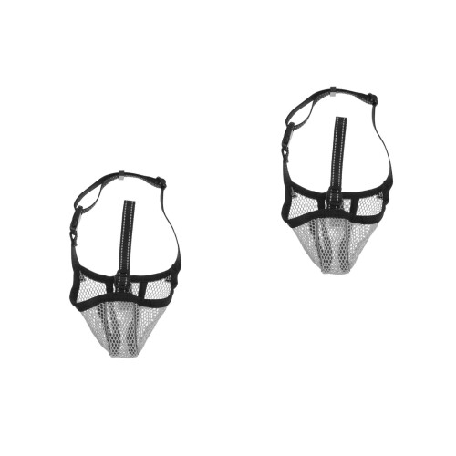 2Pièces Muselière Soft Mesh Grise Ajustable Pour En Promenade 2