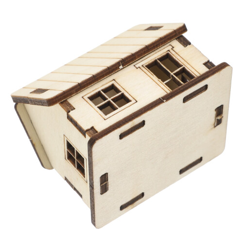 3Pièces Kit Miniature Bois Khaki Décor Puzzle Educational 1