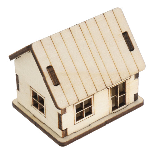 5Pièces Miniature Bois Khaki Pour Décor Jeu Educatif 2