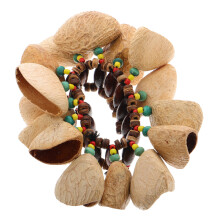 5Pièces Bracelet Handbell Coquille Noix Bois Drum Africain