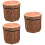 3Pièces Tabourets En Bois Velours Coloré 9