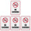 4Pièces Panneaux Interdiction De Fumer Aluminium Usage Maison Multi 3