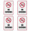 4Pièces Panneaux Interdiction De Fumer Aluminium Usage Maison Multi 6