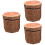 3Pièces Tabourets En Bois Velours Coloré 8