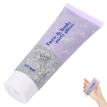 2Pièces Gel Pailleté Argenté Corps Idéal Festival