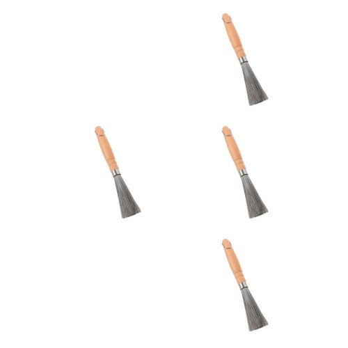 4Pcs Stainless Steel Scrubbing Brush with Long Handle for Kitchen Use 1