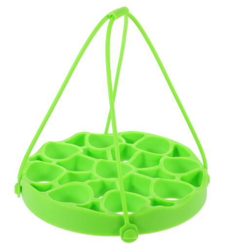 2Pcs Green Silicone Steamed Egg Rack for Steaming Eggs 9-Hole 1