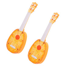 4Stk Gelbe Kinder Mini Gitarren ABS Musikinstrument Spielzeug