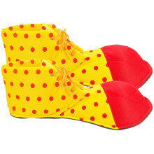 4Paare Clown Kostüm Schuhe Damen Mehrfarbig PU Halloween Accessoire