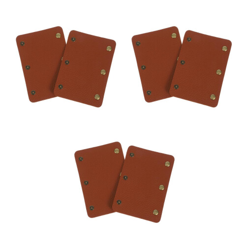 6Stk Handtaschen Griffhüllen PU Leder Hellbraun Koffergriff 1