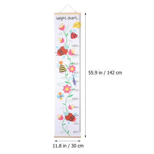 2Pièces Règle Croissance Mural Bois Accrochage Facile 1