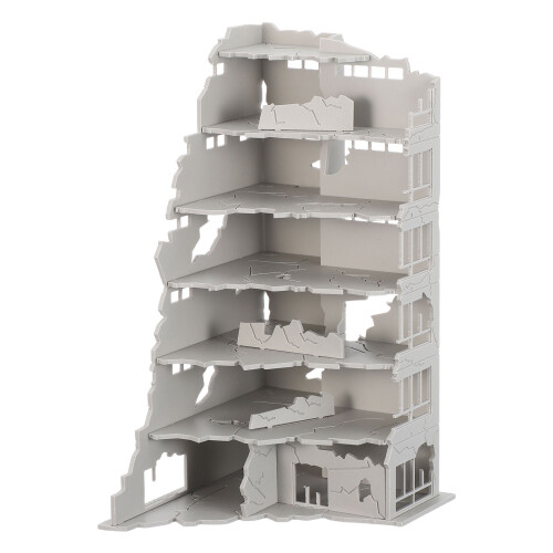 3Pièces Guerre Miniatures Bâtiments Cassés Jeu DIY Gris 1