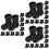 30Paires Mini Bottes Décoratives Noël ABS Noir Figurines Maison 8