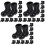 30Paires Mini Bottes Décoratives Noël ABS Noir Figurines Maison 5