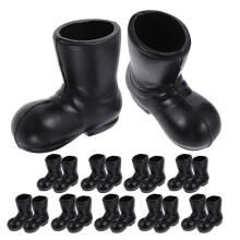 30Paires Mini Bottes Décoratives Noël ABS Noir Figurines Maison