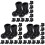 30Paires Mini Bottes Décoratives Noël ABS Noir Figurines Maison 4