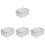 4Pièces Boîtes De Rangement Métalliques Argentées Pour Maison 4