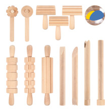 5Pièces Outils Bois Pour Modelage Argile Khaki